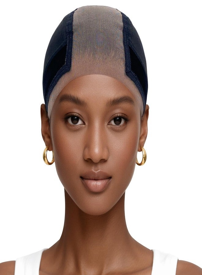 Labhairs LAB HAIRS Wig Cap with Grip Band for Keeping Wigs in Place, More Full Cap-wide Transparent Lace for Lace Front Wigs - Brown/Black/Nude Non Slip Cap Make Your Wig Be Glueless (Black-S) - Image 1